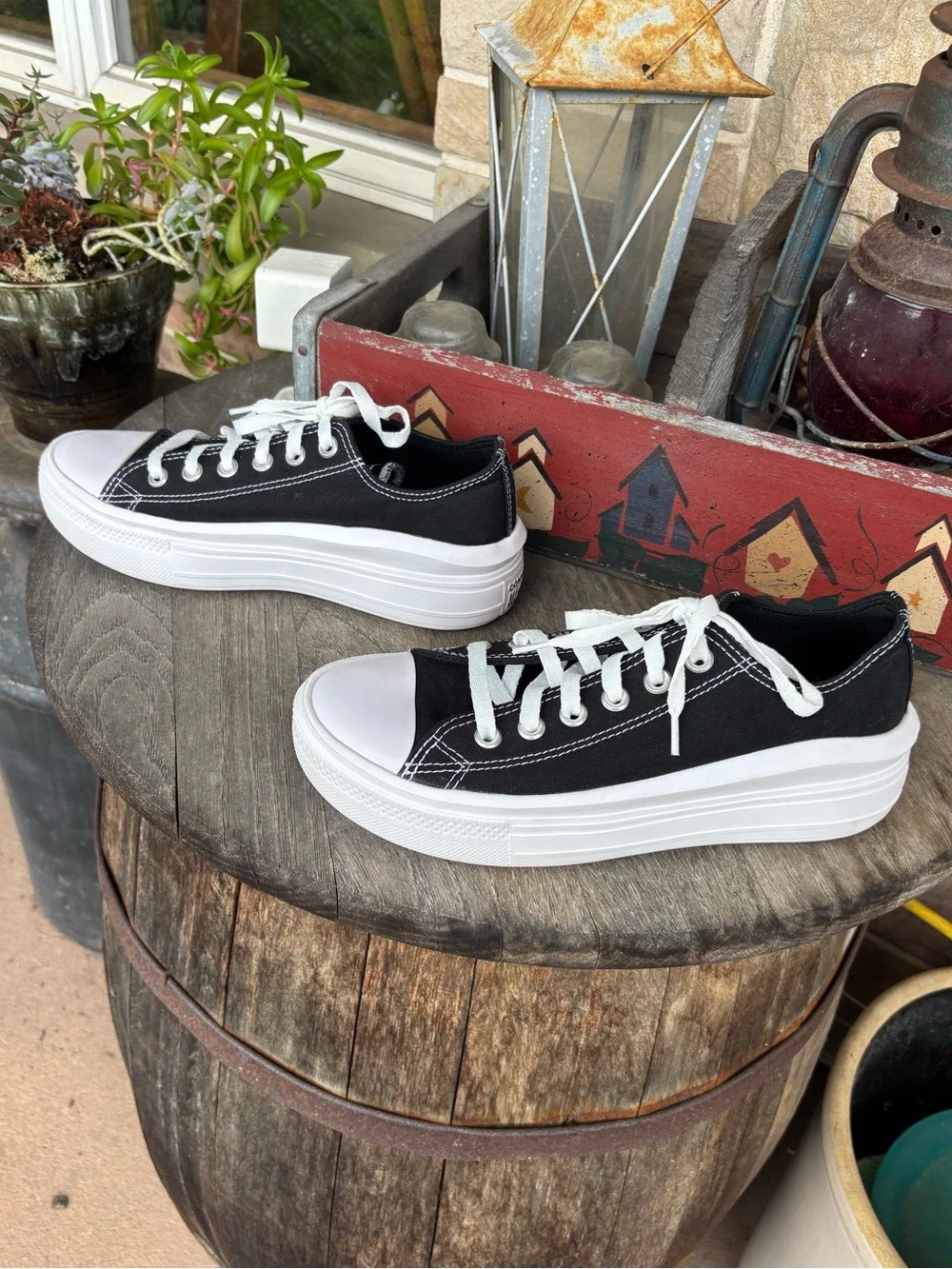 Converse Chuck Taylor All Star Move Black Canvas Platform Sneakers